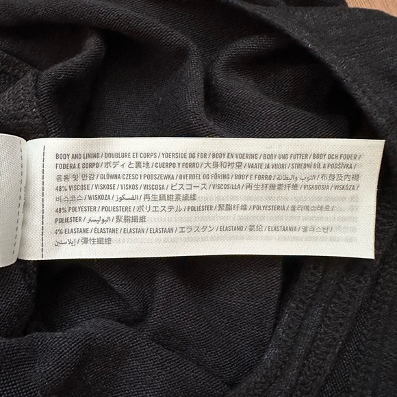 🆕 A&F Heathered Black Long-Sleeve Faux Wrap Bodysuit - Picture 5 of 8